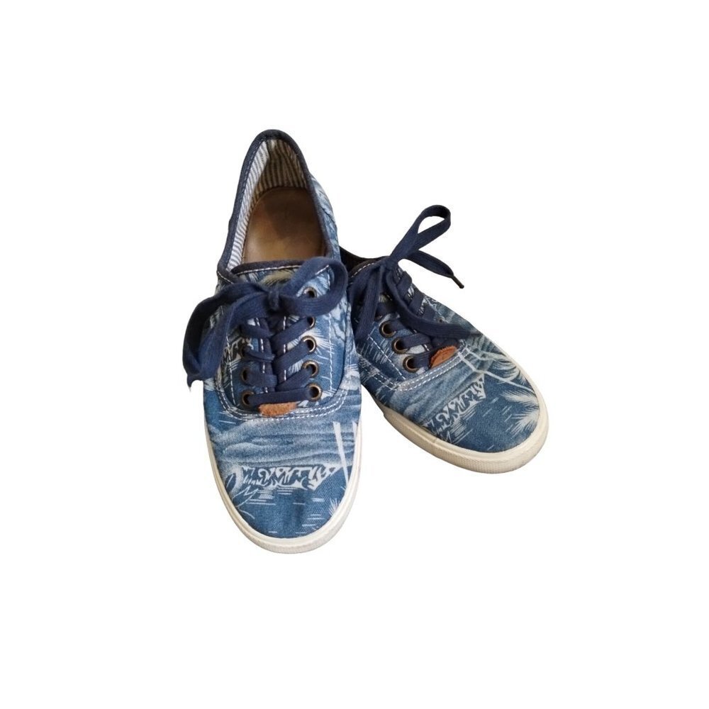 Margarita Ville blue Island themed flat sneakers‎